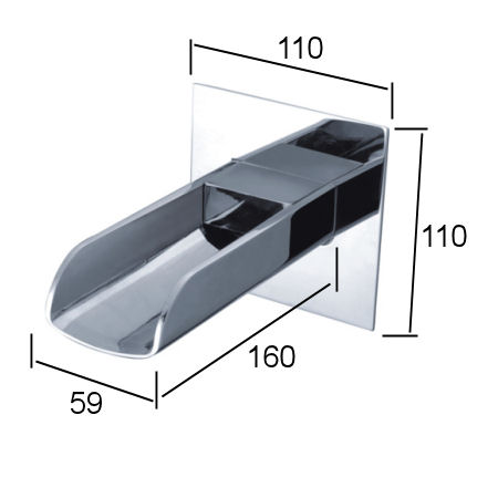 Waterfall Bath Spout V - Click Image to Close